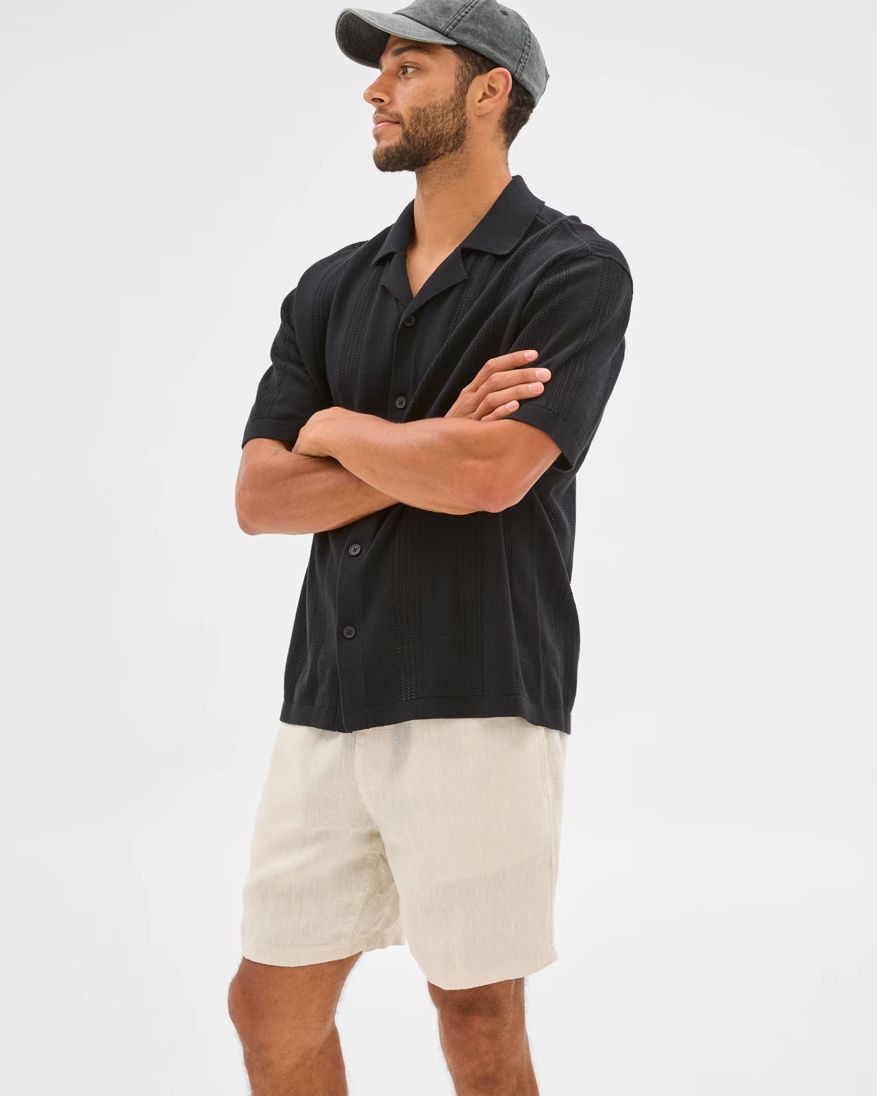 Australian Cotton Knitted Shirt - Black