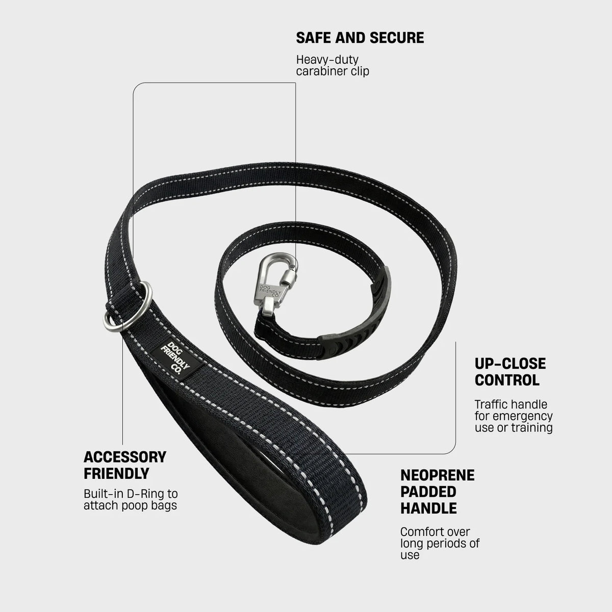Classic Dog Leash - Black